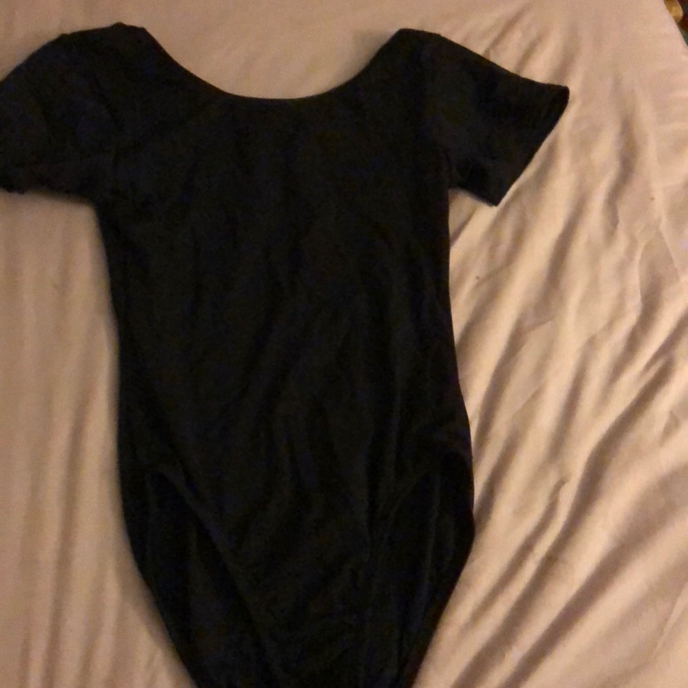 A black dance leotard